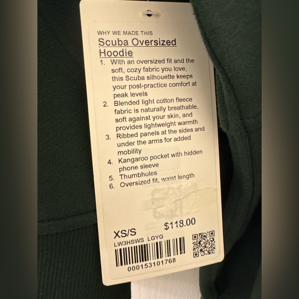 Lululemon 💚RARE* NWT XS/S Scuba Oversized Hoodie - Picture 2 of 4